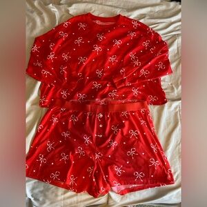 American Eagle Outfitters Red Bow Pajamas